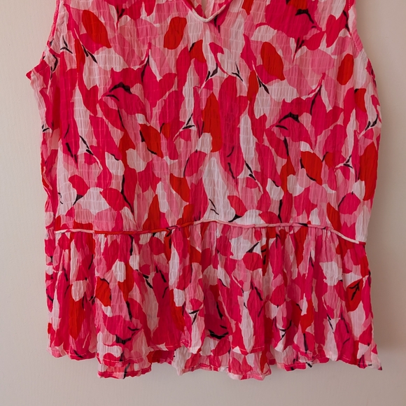 Molly Bracken Womens Medium Pink Floral Print Tank Top Preppy Cottage Shabbychic - Picture 2 of 7